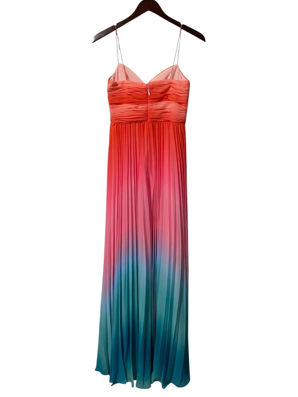 NWT AMUR Emmett Pleated Gown in Ombre Sunset Dress Size 2 - Picture 11 of 13
